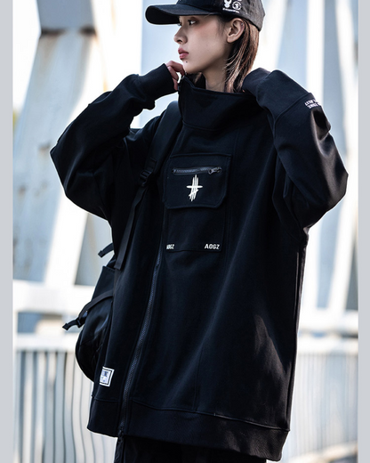 Techwear Cardigan Unisex Zip Up Hoodie