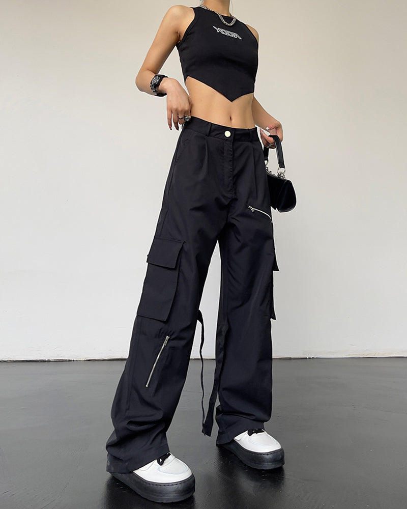 Streetwear Zip Pocket Unisex Cargo Pants Techwear Official