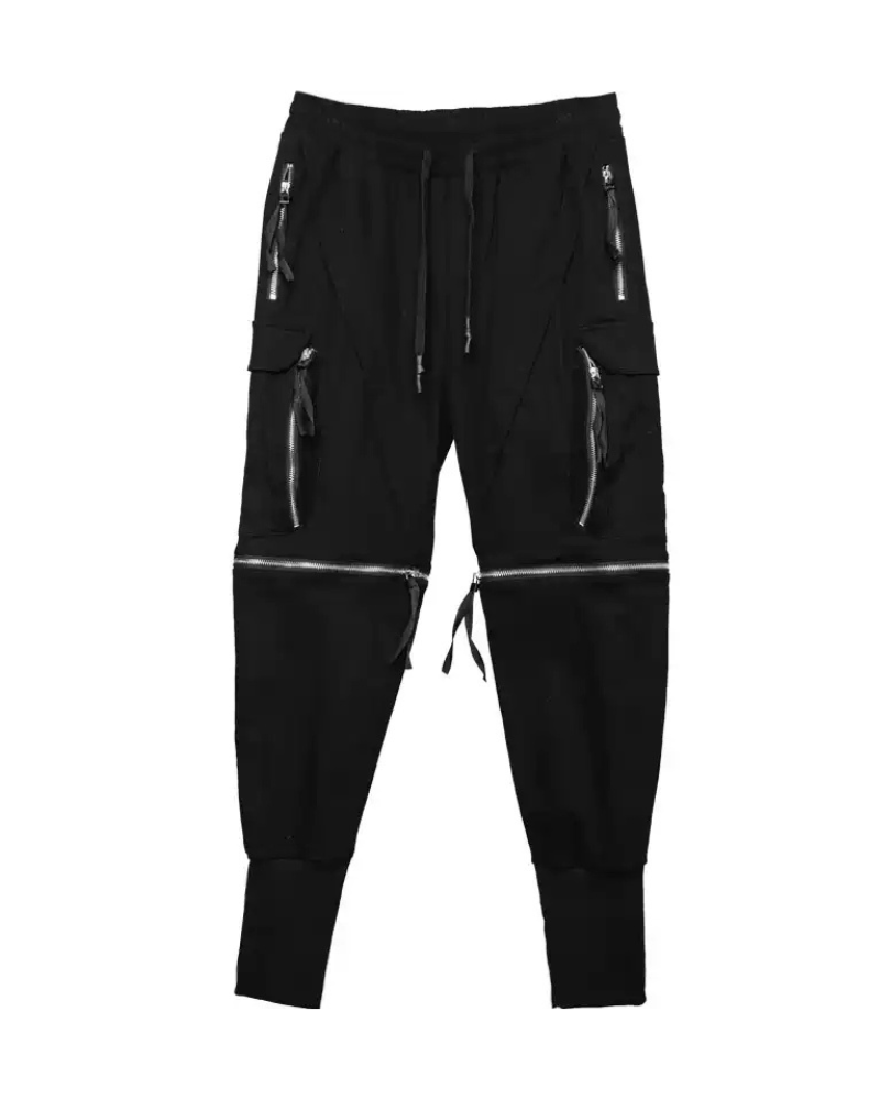 Streetwear Zipper Knee Cutout Cargo Pants