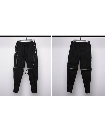 Streetwear Zipper Knee Cutout Cargo Pants