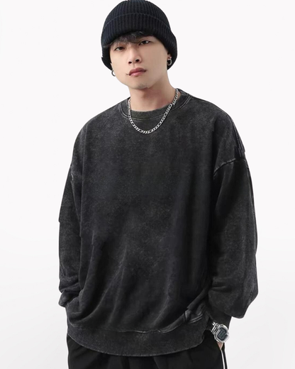 Streetwear Distressed Crewneck Sweatshirt