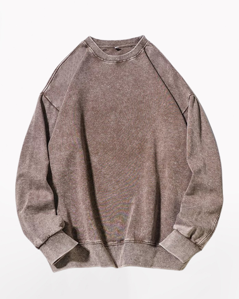 Streetwear Distressed Crewneck Sweatshirt