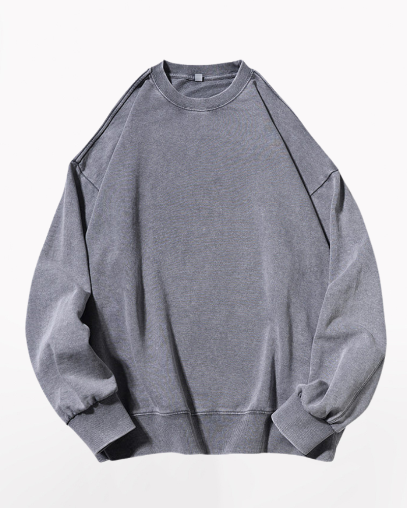 Streetwear Distressed Crewneck Sweatshirt