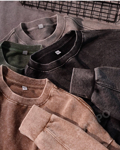 Streetwear Distressed Crewneck Sweatshirt