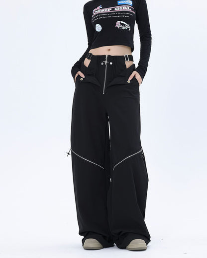 Streetwear Dual-wearable Zippered Cargo Pants