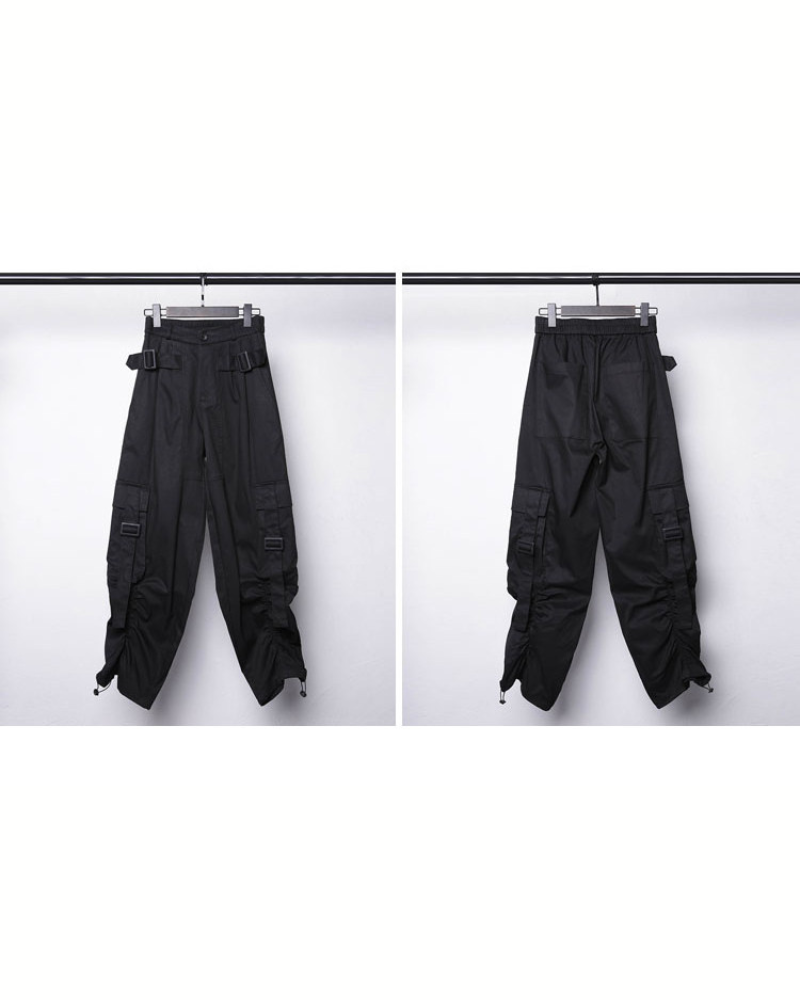 Streetwear Functional Wide-Leg Cargo Pants