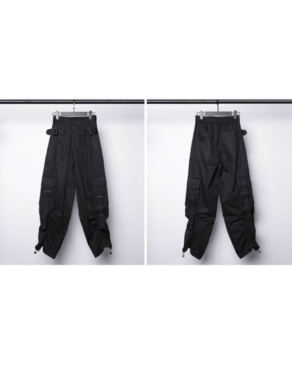 Streetwear Functional Wide-Leg Cargo Pants