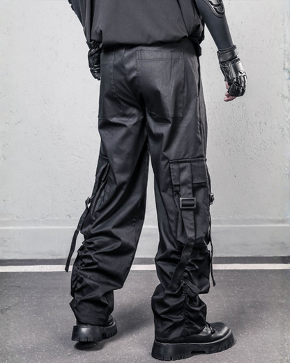Streetwear Functional Wide-Leg Cargo Pants