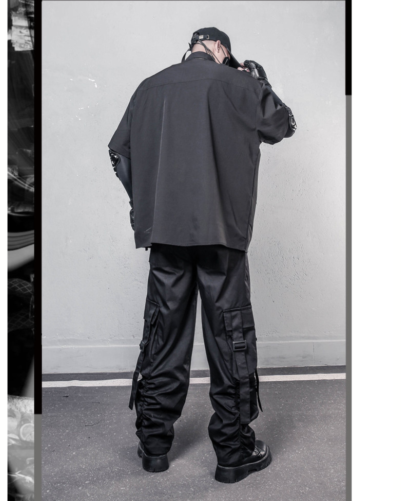 Streetwear Functional Wide-Leg Cargo Pants