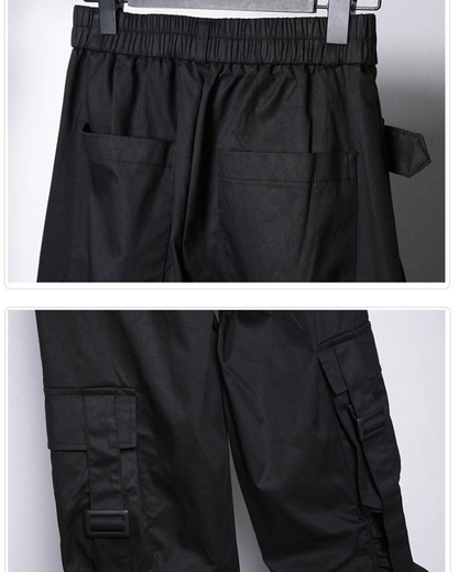 Streetwear Functional Wide-Leg Cargo Pants