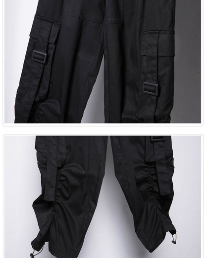 Streetwear Functional Wide-Leg Cargo Pants