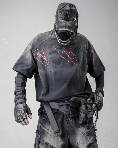 Streetwear Heavyweight Washed Cotton Splatter T-Shirt