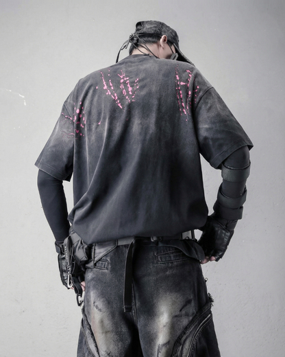 Streetwear Heavyweight Washed Cotton Splatter T-Shirt
