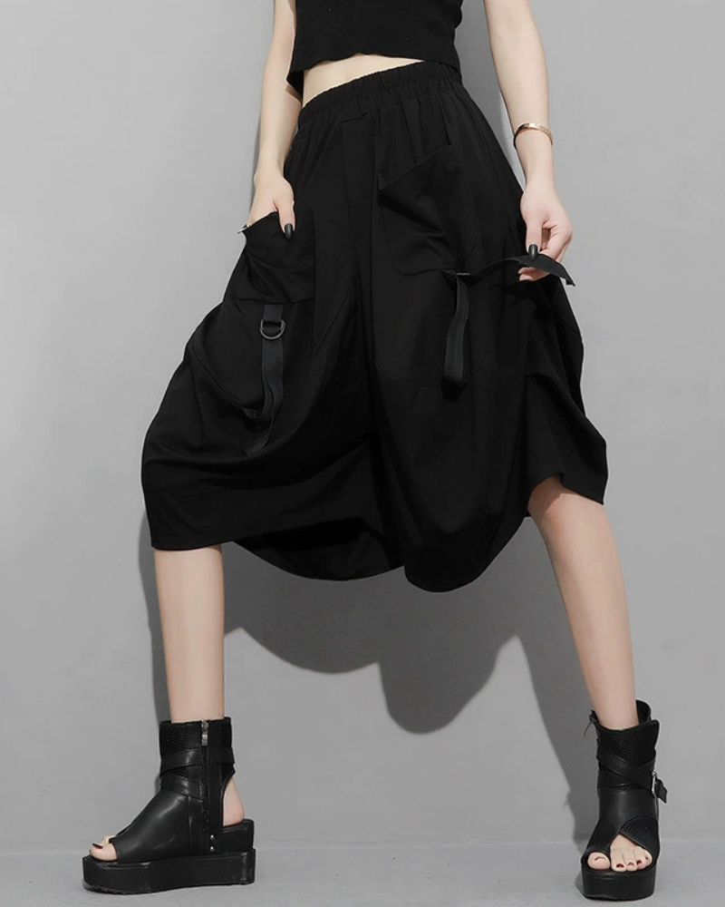 Streetwear Hip-Hop Cargo Skirt Pants