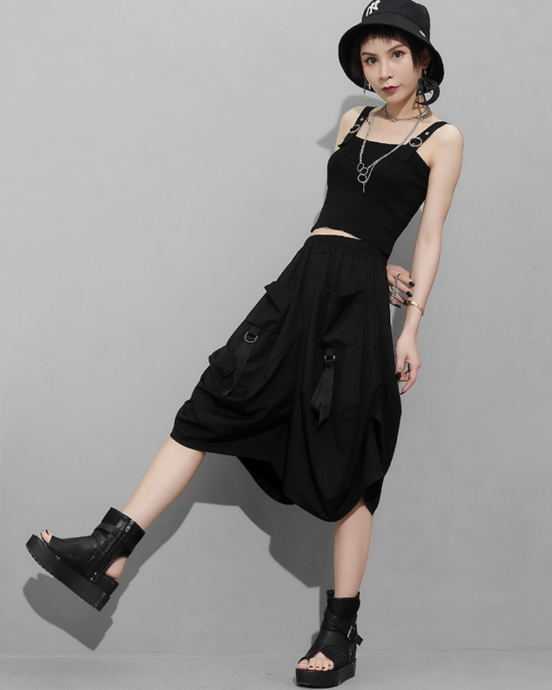 Streetwear Hip-Hop Cargo Skirt Pants