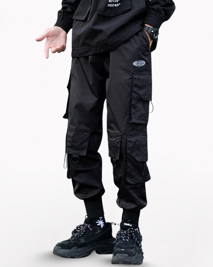 Streetwear Black Multi-Pocket Cargo Pants