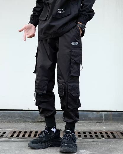 Streetwear Black Multi-Pocket Cargo Pants