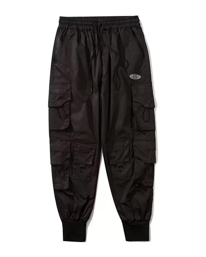 Streetwear Black Multi-Pocket Cargo Pants