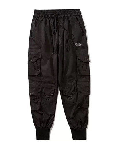 Streetwear Black Multi-Pocket Cargo Pants