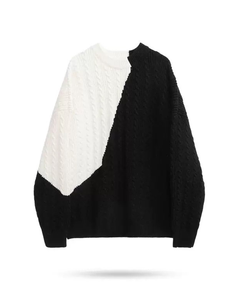 Streetwear Color Block Crewneck Sweater