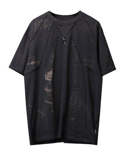 Streetwear Distressed Asymmetrical Cotton T-Shirt