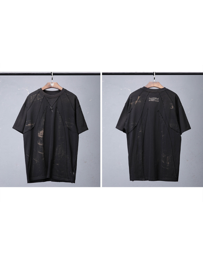 Streetwear Distressed Asymmetrical Cotton T-Shirt