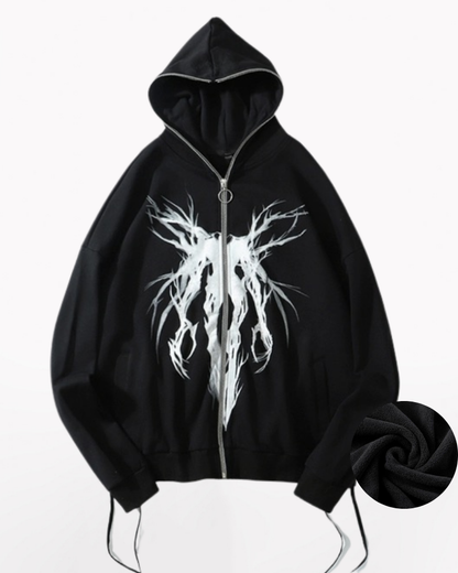 Streetwear Full Zip Thick Hoodie Jacket