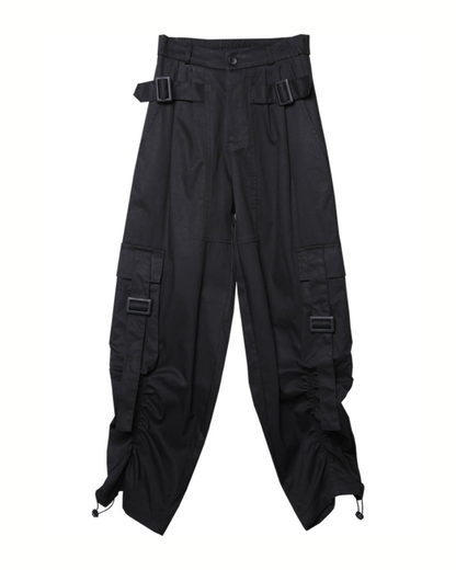 Streetwear Functional Wide-Leg Cargo Pants