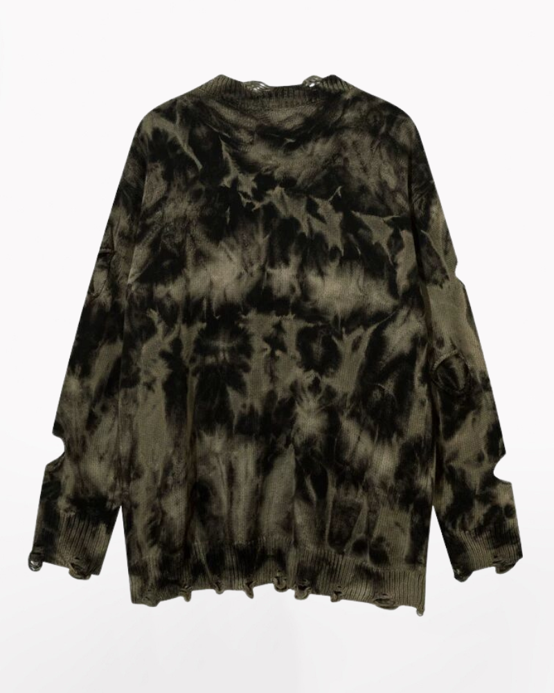 Streetwear Raw Edge Ripped Sweater