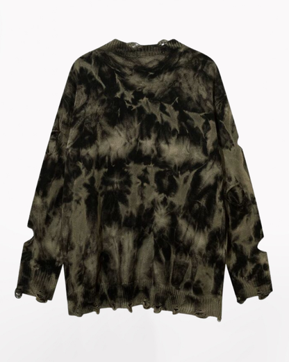 Streetwear Raw Edge Ripped Sweater
