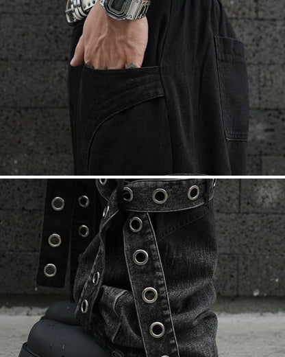 Streetwear Ribbon Multi-Pocket Cargo Pants