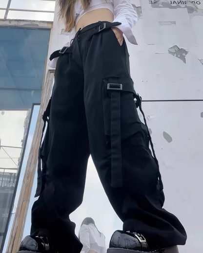 Streetwear Women Straight Loose Cargo Pants