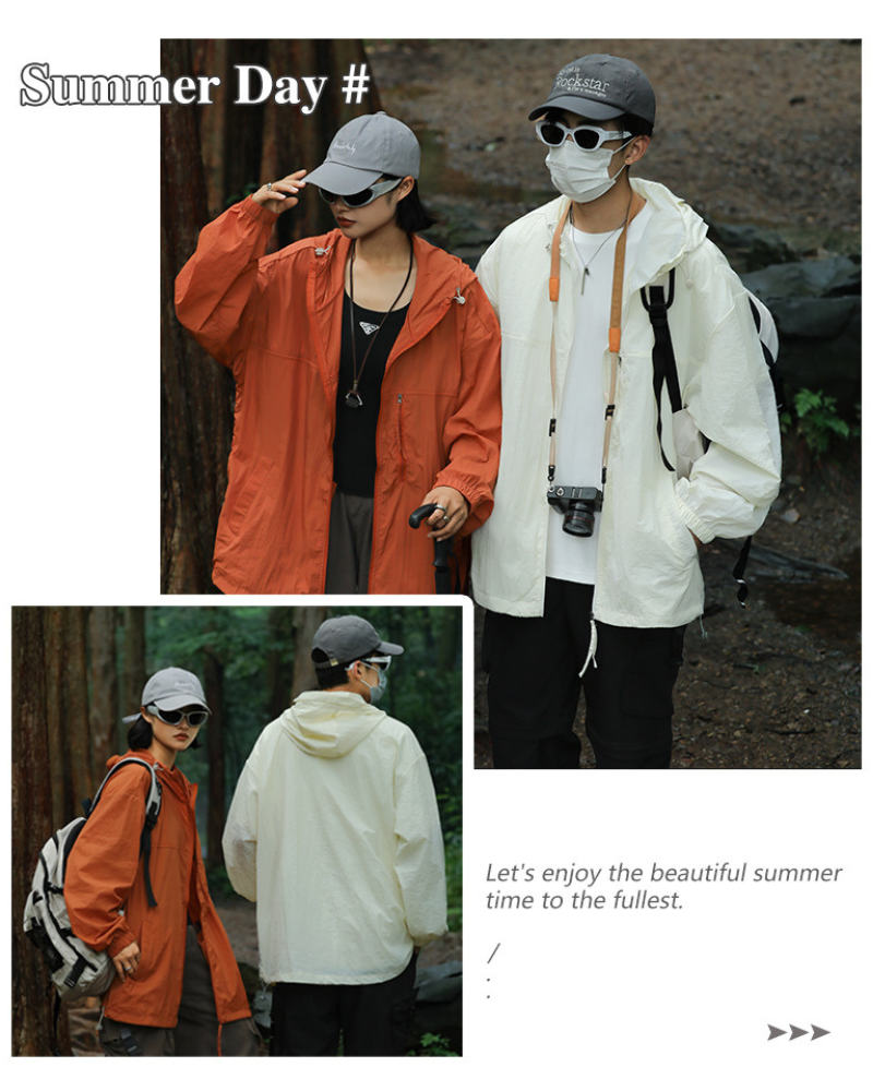 Summer Hiking Outdoor Couple Ice Silk Sun Protection Jacket