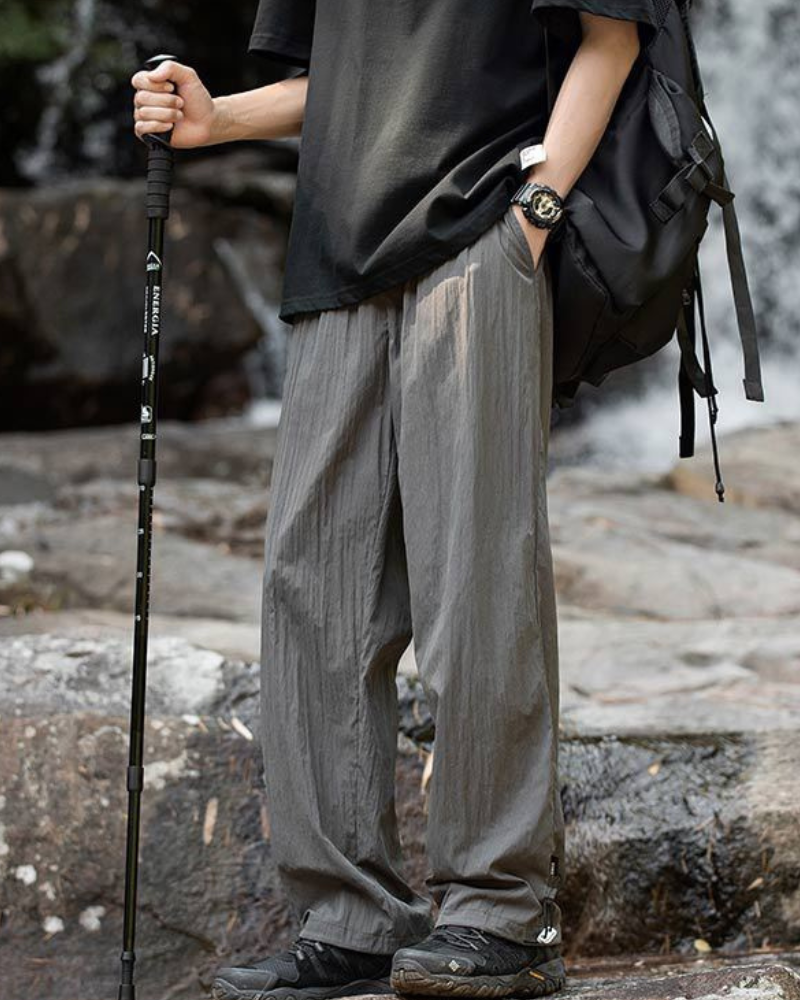 Summer Outdoor Ice Silk Pleated Drape Hiking Pants