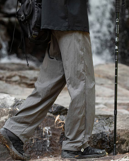 Summer Outdoor Ice Silk Pleated Drape Hiking Pants