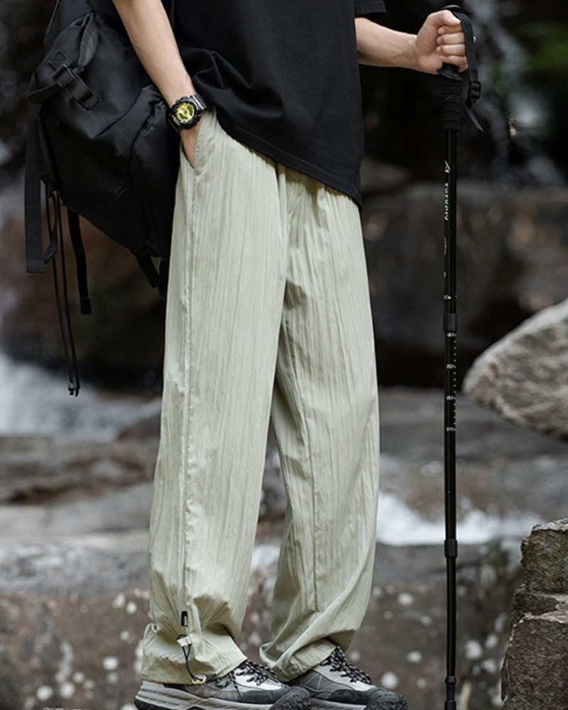 Summer Outdoor Ice Silk Pleated Drape Hiking Pants