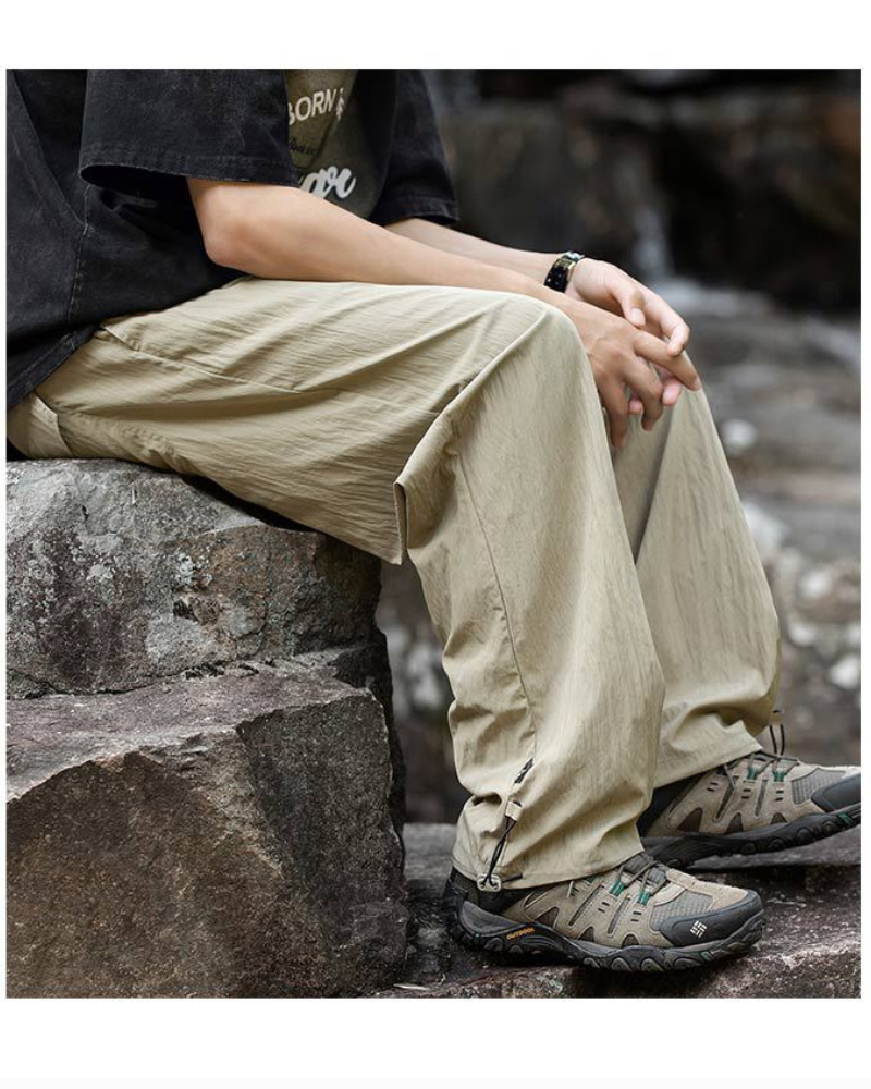 Summer Outdoor Ice Silk Pleated Drape Hiking Pants