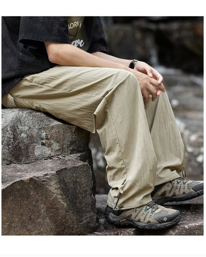 Summer Outdoor Ice Silk Pleated Drape Hiking Pants