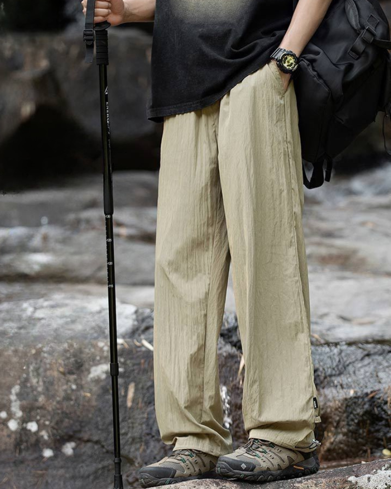 Summer Outdoor Ice Silk Pleated Drape Hiking Pants