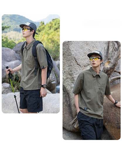 Summer Outdoor Quick-Drying Breathable Polo-Neck T-Shirt
