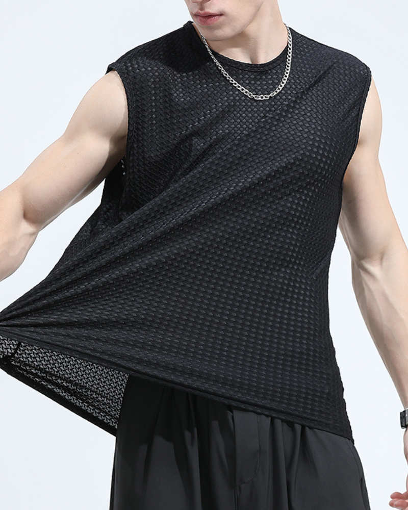 Summer Sport Ice Silk Sleeveless Muscle T-Shirt