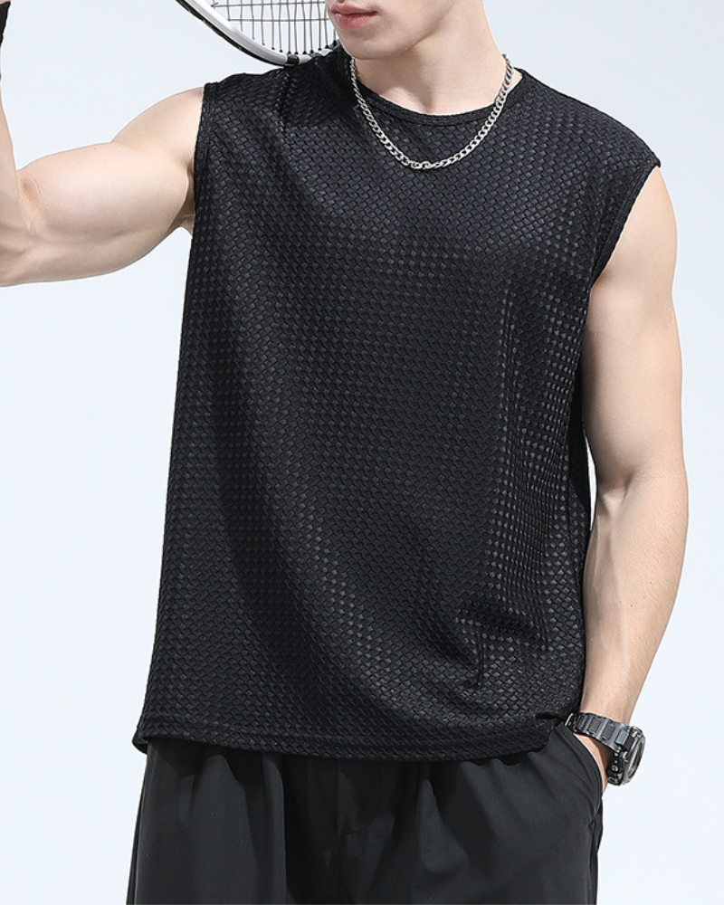 Summer Sport Ice Silk Sleeveless Muscle T-Shirt
