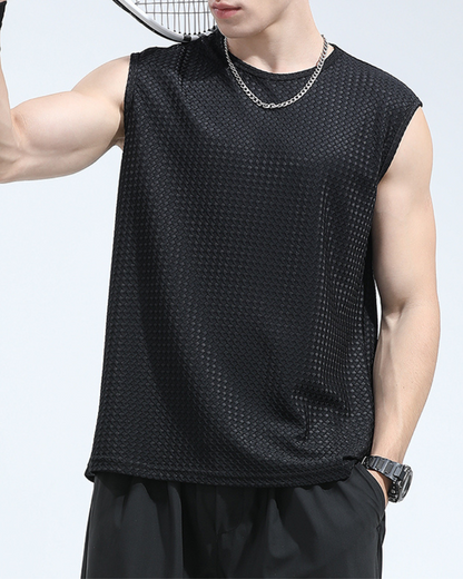 Summer Sport Ice Silk Sleeveless Muscle T-Shirt