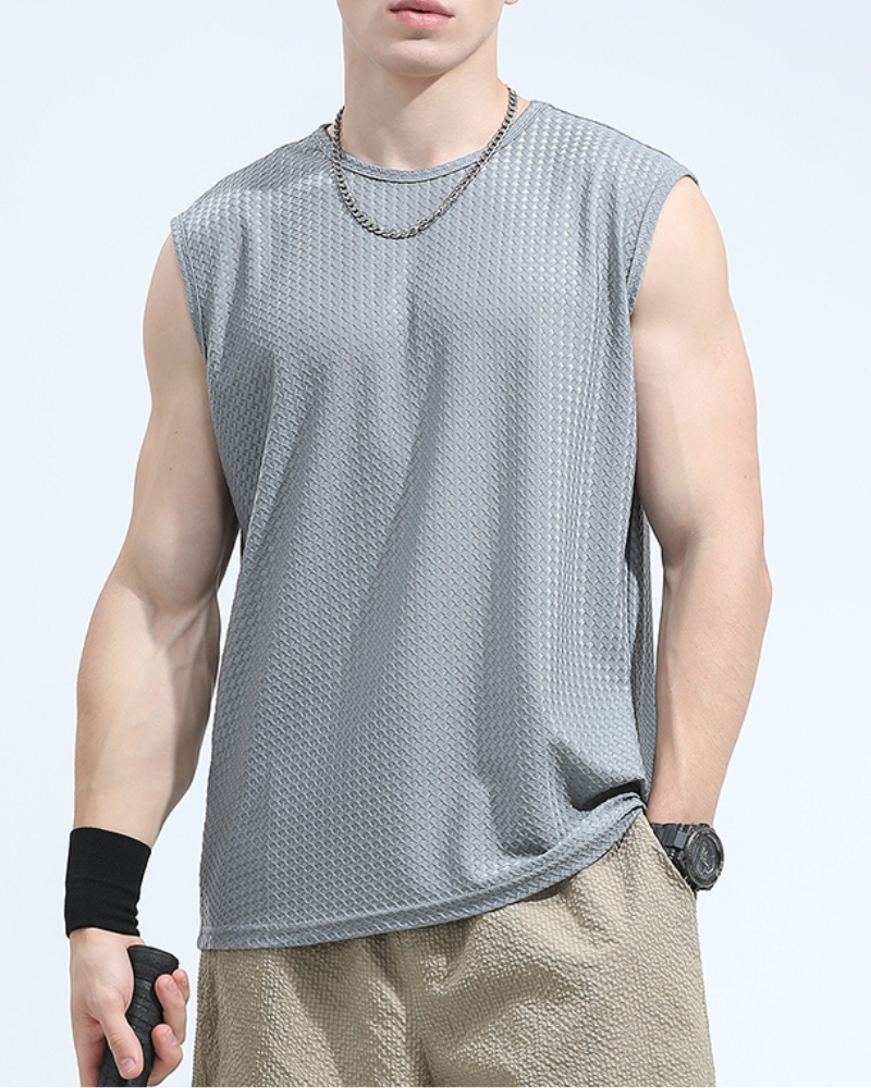 Summer Sport Ice Silk Sleeveless Muscle T-Shirt