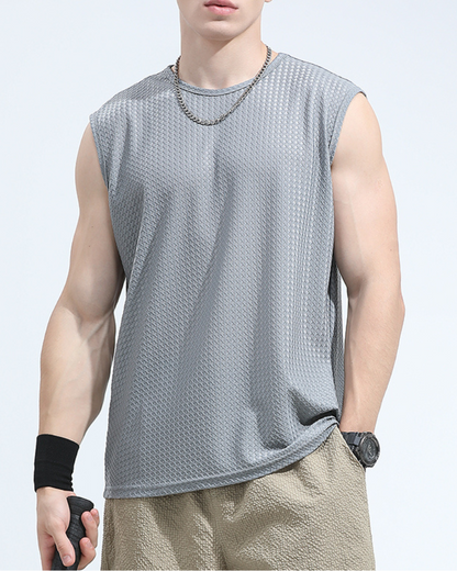 Summer Sport Ice Silk Sleeveless Muscle T-Shirt