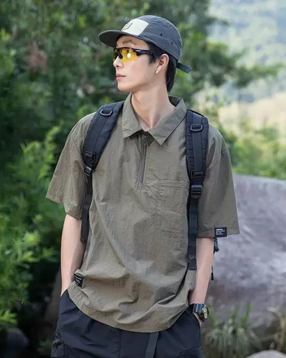 Summer Outdoor Quick-Drying Breathable Polo-Neck T-Shirt
