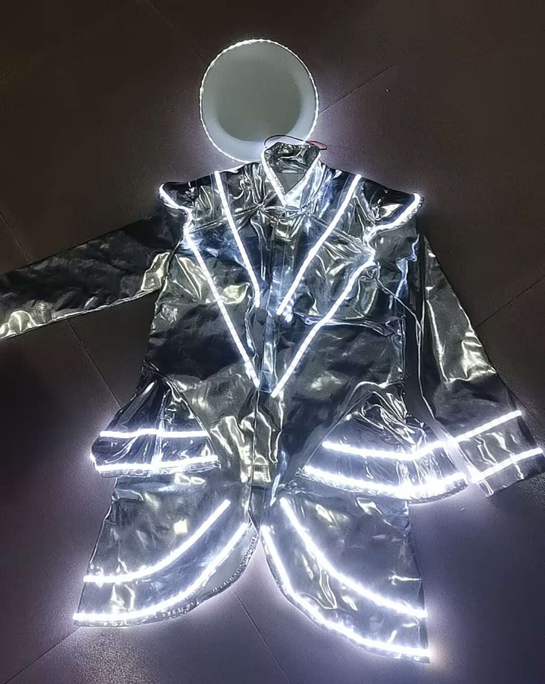 Rave Clothing Led Dj Performance Light-up Costume（Hat And Clothing）