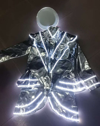 Rave Clothing Led Dj Performance Light-up Costume（Hat And Clothing）