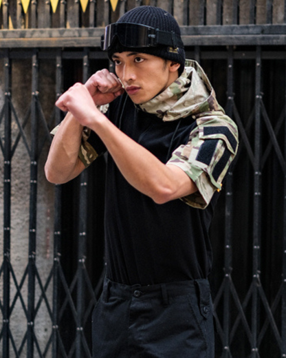 Outdoor Tactical Camo Hooded T-Shirt