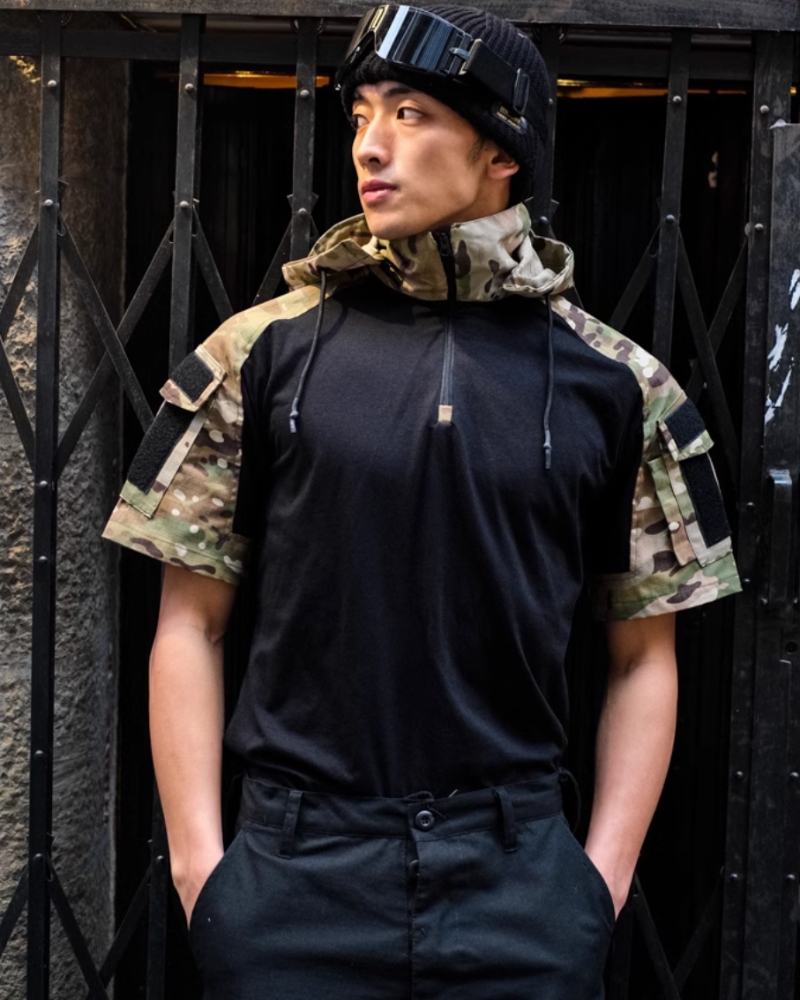 Outdoor Tactical Camo Hooded T-Shirt